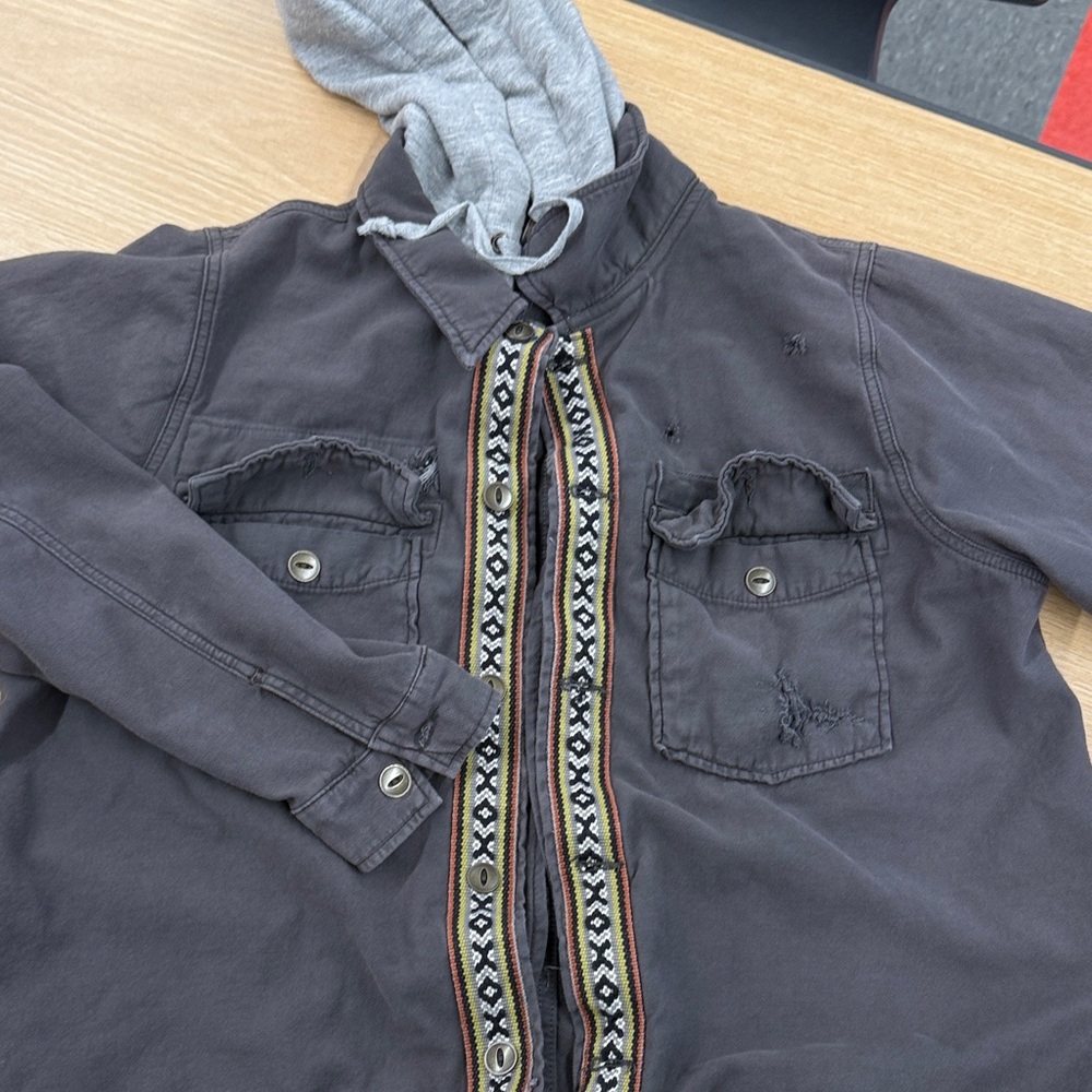 Woman’s Gray Hooded Jacket by free people